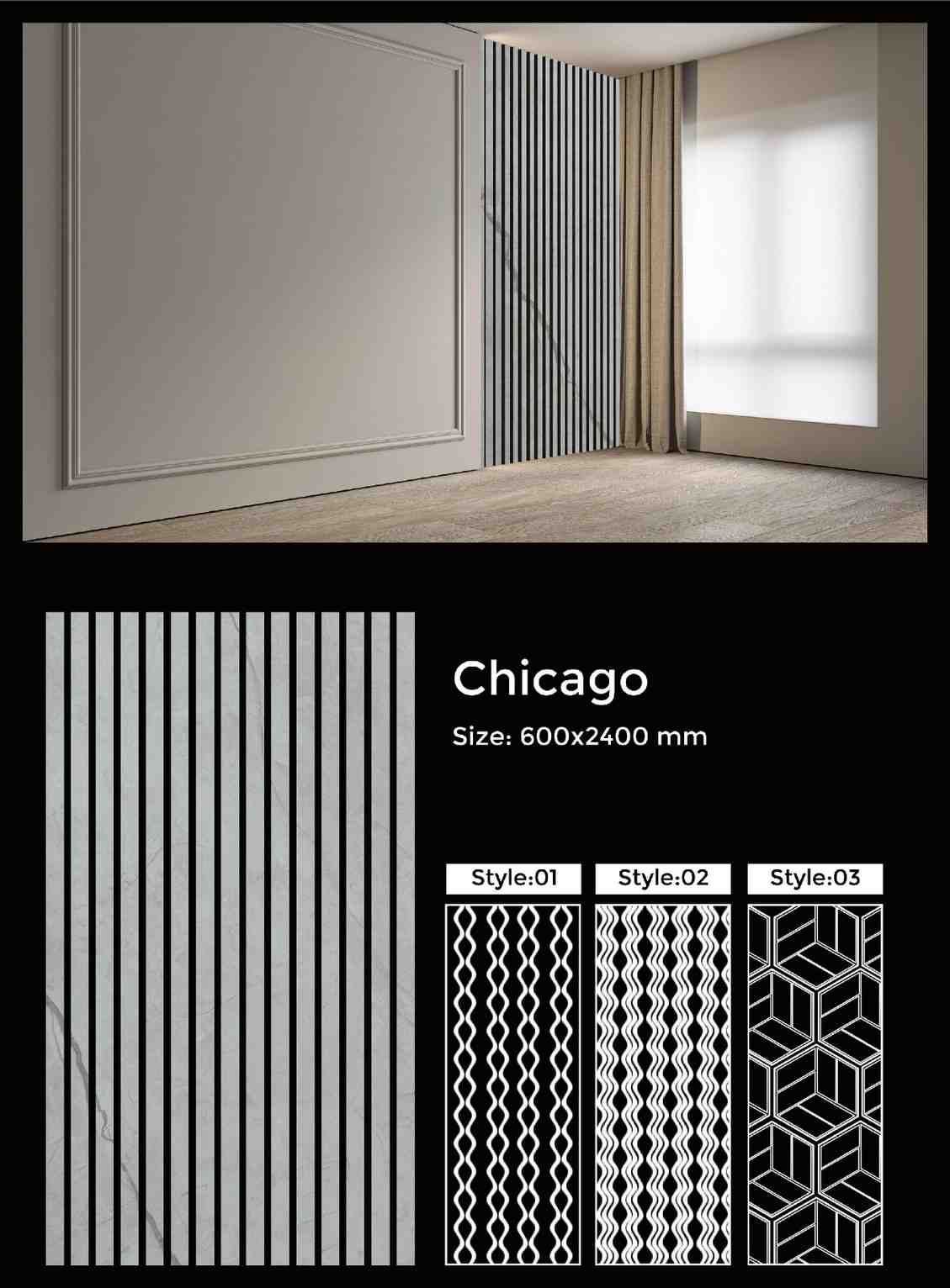Chicago acoustic slat wall panel